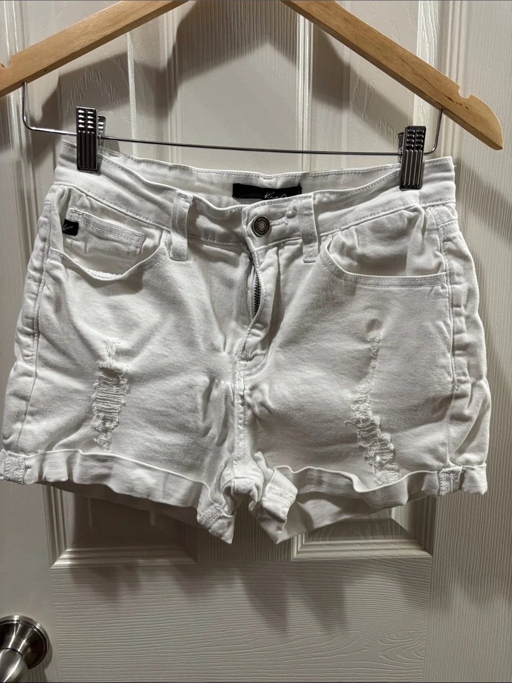 KanCan White High-Rise Denim Shorts - Picture 4 of 4